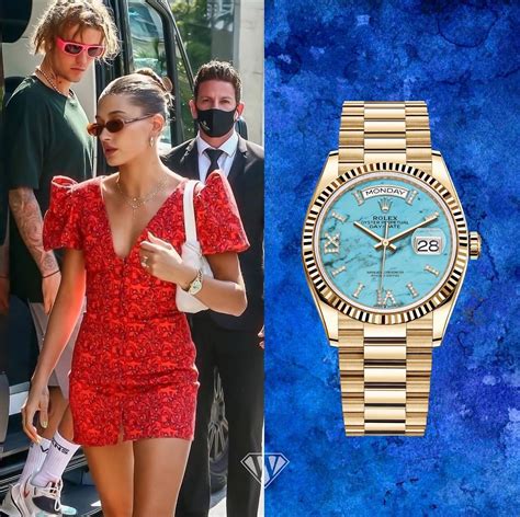 hailey bieber gold rolex|Hailey Bieber Has Elite Taste in Tiny Watches .